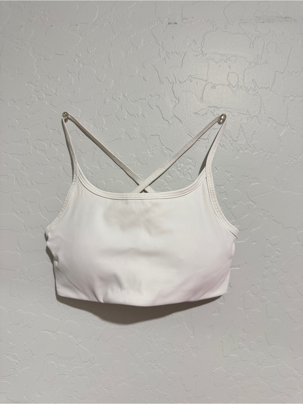 White Crisscross Back Sports Bra - Women Intimates & Sleepwear